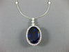 ESTATE EXTRA LARGE 32.4CT DIAMOND & AAA TANZANITE 18K WHITE GOLD LARIAT NECKLACE