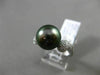 ESTATE .26CT DIAMOND 14KT WHITE GOLD 3D AAA TAHITIAN PEARL PAVE SOLITAIRE RING