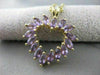 ESTATE 1.92CTW AMETHYST OPEN HEART 14KT YELLOW GOLD PENDANT + 16" CHAIN #11475