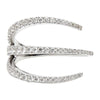 ESTATE WIDE .66CT DIAMOND 18KT WHITE GOLD 3D GRADUATING THREE ROW CLAW FUN RING