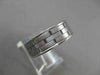ESTATE WIDE 14KT WHITE GOLD SOLID BRICK DESIGN MENS WEDDING BAND RING 7mm #23144