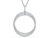 ESTATE LARGE 2.0CT DIAMOND 18K WHITE GOLD 3D CIRCLE OF LIFE TRINITY LOVE PENDANT