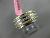 ESTATE WIDE .84CT DIAMOND 18K TRI COLOR GOLD MULTI ROW ETERNITY ANNIVERSARY RING