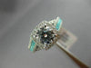 ESTATE 1.34CT DIAMOND & AAA PARAIBA 14K WHITE GOLD INFINITY HALO ENGAGEMENT RING