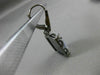 ESTATE LARGE 2.15CT DIAMOND & SAPPHIRE 18K BLACK GOLD FILIGREE LEVERBACK EARRING