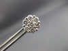 ESTATE LARGE 1.57CT ROUND DIAMOND 14KT WHITE GOLD FLOWER CLUSTER EARRINGS #22436