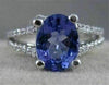 ESTATE 2.09CTW DIAMOND TANZANITE 14K W GOLD PAVE SPLIT BAND COCKTAIL RING #20500