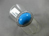 ESTATE 10.46CT DIAMOND & AAA TURQUOISE 14KT WHITE GOLD PAVE HALO OVAL RING 20563