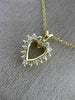 ESTATE .16CT DIAMOND 14KT YELLOW GOLD 3D CLASSIC OPEN HEART LOVE PENDANT #22976