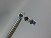 2.27CT DIAMOND AAA SAPPHIRE 14K WHITE GOLD OVAL & ROUND 4 STONE HANGING EARRINGS