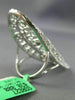 ESTATE EXTRA LARGE .94CT DIAMOND 18K WHITE GOLD OPEN FILIGREE OVAL COCKTAIL RING