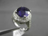 ESTATE LARGE 5.22CT DIAMOND & AAA AMETHYST 14KT WHITE GOLD 3D OVAL FILIGREE RING