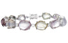 LARGE 52.68CT DIAMOND & AAA MULTI COLOR SAPPHIRE 18KT WHITE GOLD TENNIS BRACELET