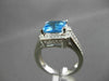 ESTATE WIDE 3.5CTW DIAMOND & AAA EXTRA FACET BLUE TOPAZ 14K WHITE GOLD HALO RING