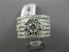 WIDE 1.61CT DIAMOND 18KT WHITE GOLD 3D FLOWER SEMI ETERNITY MULTI ROW LOVE RING