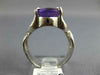 ANTIQUE WIDE 3.0CT AAA AMETHYST 18K WHITE GOLD OVAL CLASSIC SOLITAIRE RING #1004