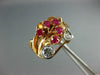 ANTIQUE WIDE .70CT OLD MINE DIAMOND & AAA RUBY 14KT WHITE & ROSE GOLD RING #1652