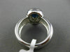 ESTATE LARGE .83CT DIAMOND & SAPPHIRE 14K WHITE GOLD BEZEL HALO ENGAGEMENT RING