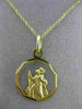 ESTATE 14KT YELLOW GOLD 3D HANDCRAFTED SAINT CHRISTOPHER FLOATING PENDANT #2008