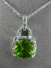 ESTATE 2.15CT DIAMOND & PERIDOT 14K WHITE GOLD SQUARE LOVE KNOT FLOATING PENDANT