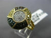 ESTATE LARGE 2.26CT MULTI COLOR DIAMOND 14KT YELLOW GOLD RAINBOW UMBRELLA RING