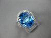 3.58CT DIAMOND & AAA BLUE TOPAZ 14KT WHITE GOLD 3D OVAL & ROUND ENGAGEMENT RING