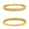 WIDE .87CT DIAMOND 14KT YELLOW GOLD ROUND & BAGUETTE ETOILE CUFF BANGLE BRACELET