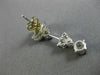 ANTIQUE 1.15CT DIAMOND 18KT WHITE GOLD 3D FLOWER LEAF HANGING EARRINGS #9453