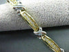 ESTATE 1.10CT DIAMOND 14KT WHITE & YELLOW GOLD "X" DESIGN LOVE BRACELET #15597