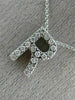 .25CT ROUND DIAMOND 14KT WHITE GOLD CLASSIC "R" INITIAL FLOATING PENDANT #18477