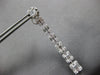 LARGE 3.27CT DIAMOND 18K WHITE GOLD ROUND & BAGUETTE GRADUATING HANGING EARRINGS