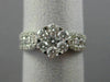ESTATE 1.32CT DIAMOND 14KT WHITE GOLD 3D CLUSTER FLOWER ENGAGEMENT PROMISE RING