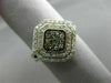 WIDE .50CT WHITE & CHOCOLATE FANCY DIAMOND 14KT TWO TONE GOLD DDOUBLE HALO RING
