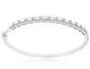 1.90CT DIAMOND 14KT WHITE GOLD 3D ROUND & BAGUETTE SEMI ETERNITY BANGLE BRACELET