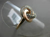 ESTATE WHITE & CHOCOLATE FANCY DIAMOND 14KT ROSE GOLD INFINITY FLOWER LOVE RING