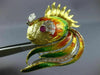 ANTIQUE EXTRA LARGE 1.16CT DIAMOND & RUBY 18KT TWO TONE GOLD FISH BROOCH #21891