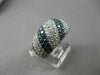ESTATE LARGE 3.49CT WHITE BLUE DIAMOND 18K WHITE GOLD MULTI ROW ANNIVERSARY RING