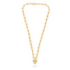 .31CT DIAMOND 14KT YELLOW GOLD PEAR SHAPE & ROUND HEART OVAL LINK LOVE NECKLACE