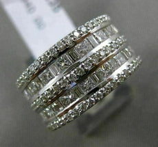 ESTATE LARGE 2.59CT DIAMOND 14KT WHITE GOLD MULTI ROW SEMI ETERNITY WEDDING RING