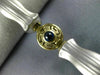 ESTATE WIDE & LONG 1.25CT SAPPHIRE 14K 2 TONE GOLD MATTE & SHINY BAMBOO BRACELET