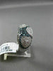 ESTATE 1.62CT WHITE & BLUE DIAMOND 14KT WHITE GOLD 3D PAVE MULTI HEART LOVE RING