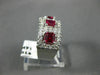 ANTIQUE WIDE 1.82CT DIAMOND & AAA RUBY 14K WHITE GOLD 3D ANNIVERSARY RING #19518