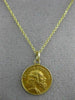 ANTIQUE 14KT YELLOW GOLD HANDCRAFTED SAINT JUDE THADDEUS PENDANT & CHAIN #24987