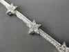 ESTATE WIDE 1.25CT DIAMOND 14KT WHITE GOLD STAR FILIGREE BRACELET BEAUTIFUL!!