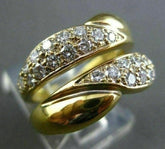 ESTATE WIDE 1.40CT DIAMOND 18KT YELLOW GOLD 2 ROW INSERT RING E/F VVS #10033