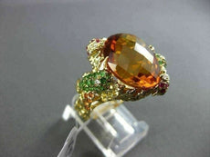ANTTIQUE LARGE 13.22CT DIAMOND & GEMSTONES 18K YELLOW GOLD EXTRA FACET 3D RING