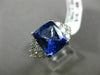 LARGE 4.65CT DIAMOND & AAA TANZANITE 18KT WHITE GOLD 3D SQUARE ENGAGEMENT RING
