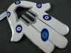 ESTATE MASSIVE 1.0CT DIAMOND 14KT WHITE GOLD ENAMEL CHAMSA EVIL EYE PENDANT