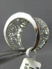 ESTATE LARGE 1.18CT DIAMOND 14KT WHITE GOLD 3D MULTI LEAF OPEN FILIGREE FUN RING