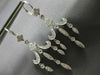 ANTIQUE LONG .50CT DIAMOND 14KT WHITE GOLD 3D FILIGREE HANGING EARRINGS #19857